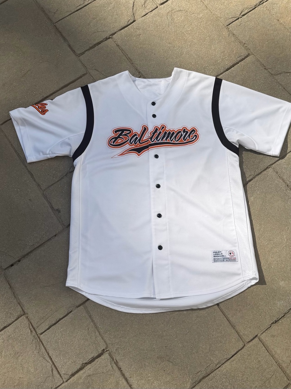 Baltimore White Baseball Jersey with Black Trim